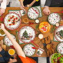 Kit de Talheres para Festa de Natal com 140 Peças – Pratos, Copos e Talheres Descartáveis